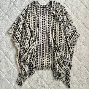 Acrylic Boho Pattern Oversized Poncho/Kimono Sweater